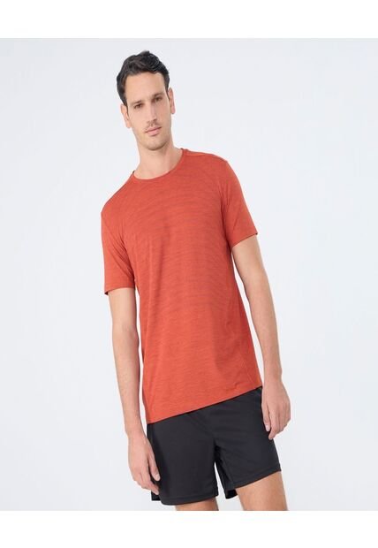 Camiseta Para Hombre Manga Corta Cuello Redondo Color Naranja Marca Ostu #60091510