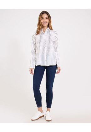 Camisa  Para Mujer Manga Larga Color Marfil Marca Ostu #40010352