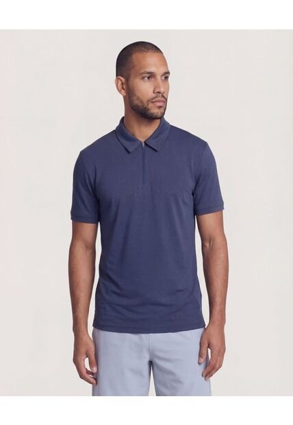 Polo  Para Hombre Cuello Maquina Sin Bolsillo Color Azul Marca Ostu #60110888