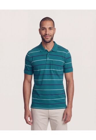 Polo  Para Hombre Cuello Tejido Con Bolsillo Color Verde Marca Ostu #60110866 Ostu