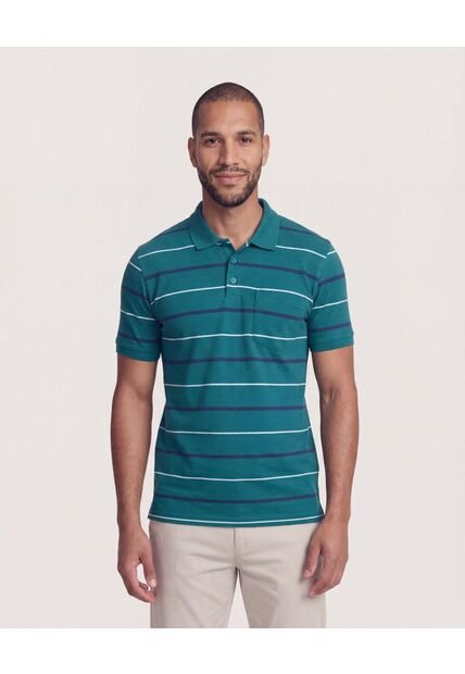 Polo  Para Hombre Cuello Tejido Con Bolsillo Color Verde Marca Ostu #60110866