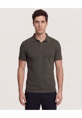 Polo  Para Hombre Cuello Tejido Sin Bolsillo Color Verde Marca Ostu #60110885 Ostu