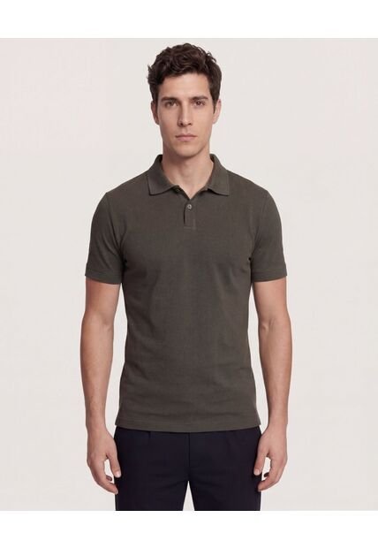 Polo  Para Hombre Cuello Tejido Sin Bolsillo Color Verde Marca Ostu #60110885