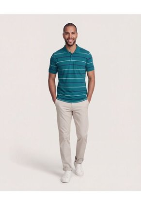 Polo  Para Hombre Cuello Tejido Con Bolsillo Color Verde Marca Ostu #60110866