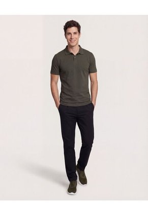 Polo  Para Hombre Cuello Tejido Sin Bolsillo Color Verde Marca Ostu #60110885