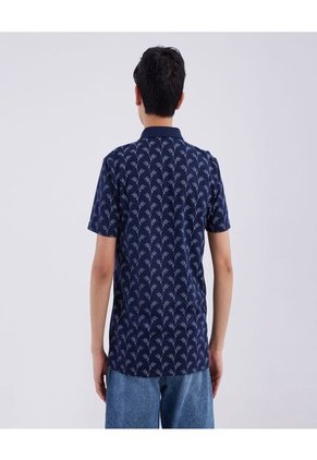 Polo Para Hombre Cuello Tejido Con Bolsillo Color Azul Oscuro Marca Ostu #60110524