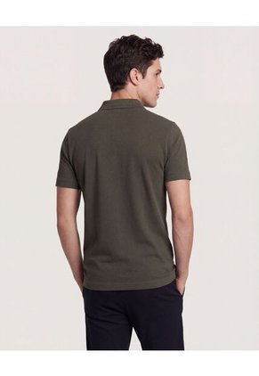 Polo  Para Hombre Cuello Tejido Sin Bolsillo Color Verde Marca Ostu #60110885