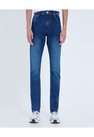 Jean Para Hombre Slim Color Azul Medio Marca Ostu #60160408 Ostu