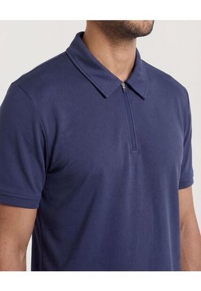 Polo  Para Hombre Cuello Maquina Sin Bolsillo Color Azul Marca Ostu #60110888