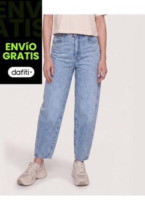 Jean Barrel Urban Fit Para Mujer Azul Ostu