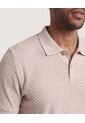 Polo  Para Hombre Cuello Tejido Sin Bolsillo Color Beige Marca Ostu #60110892 de Ostu