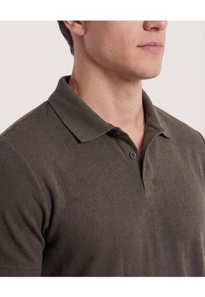 Polo  Para Hombre Cuello Tejido Sin Bolsillo Color Verde Marca Ostu #60110885