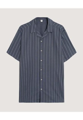 Camisa Para Hombre Manga Corta Sin Bolsillo Cuello C Color Azul Marca Ostu #60010907