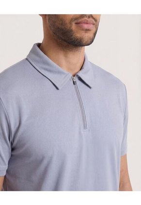 Polo  Para Hombre Cuello Maquina Sin Bolsillo Color Gris Marca Ostu #60110889