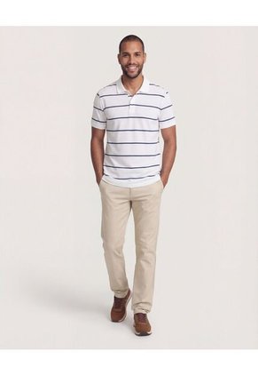 Polo  Para Hombre Cuello Tejido Sin Bolsillo Color Crema Marca Ostu #60110893