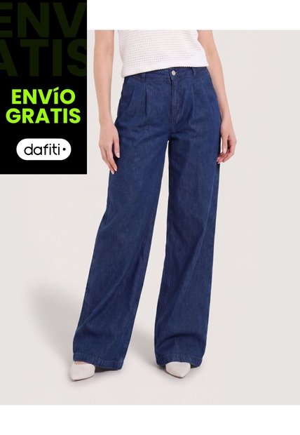 Jean Wide Leg Prenses  Para Mujer Azul Ostu