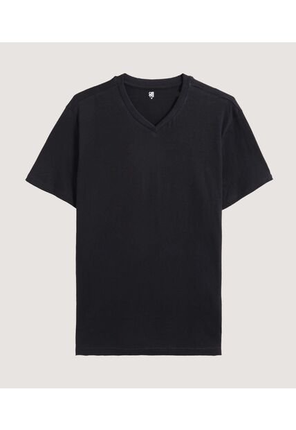Camiseta Para Hombre Manga Corta Cuello V Color Negro Marca Ostu #60091683