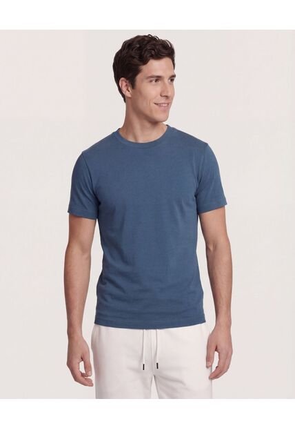 Camiseta  Para Hombre Manga Corta Cuello Redondo Color Azul Marca Ostu #60091911