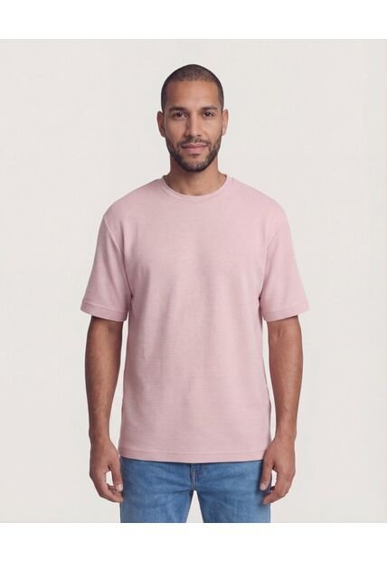 Camiseta  Para Hombre Manga Corta Cuello Redondo Color Rosa Marca Ostu #60098217
