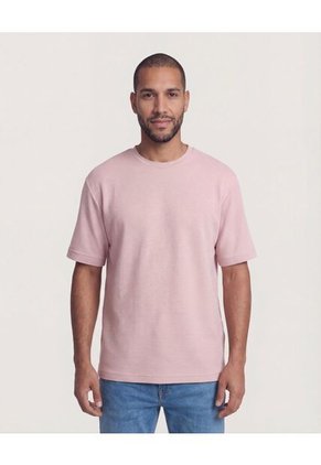 Camiseta Para Hombre Manga Corta Cuello Redondo Color Rosa Marca Ostu #60098217