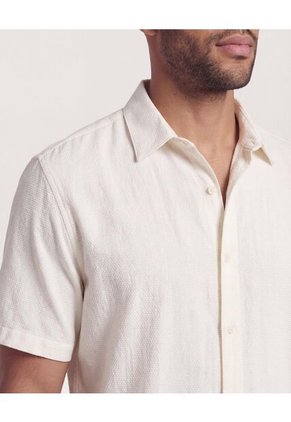 Camisa  Para Hombre Manga Corta Sin Bolsillo Cuello C Color Crudo Marca Ostu #60019069