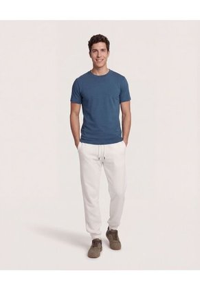 Camiseta  Para Hombre Manga Corta Cuello Redondo Color Azul Marca Ostu #60091911