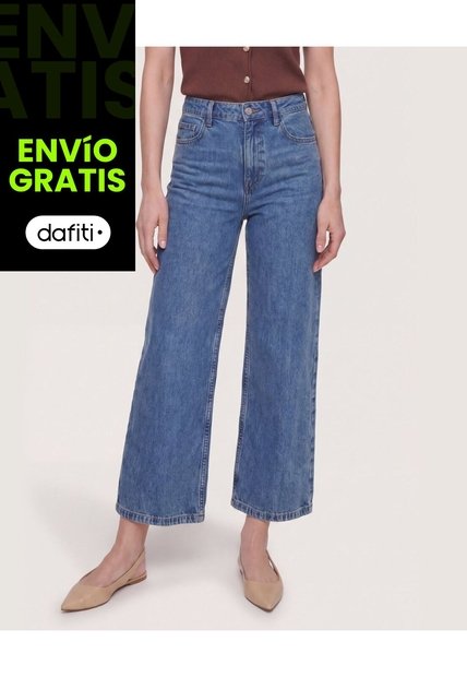 Jean Culotte Easy Fit  Para Mujer Azul Ostu