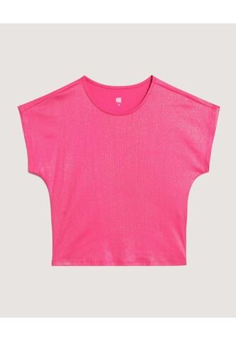 Camiseta  Infantil Niña Manga Corta Cuello Redondo Color Fucsia Marca Ostu #90090341 Ostu