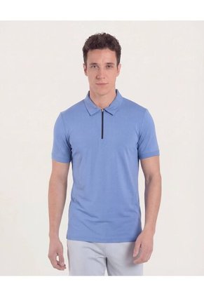 Polo Para Hombre Cuello Maquina Sin Bolsillo Color Azul Marca Ostu #60110795