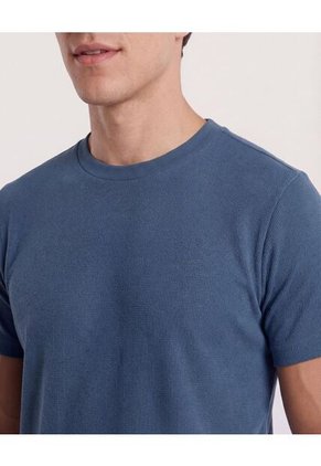 Camiseta  Para Hombre Manga Corta Cuello Redondo Color Azul Marca Ostu #60091911