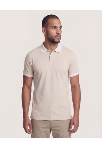 Polo  Para Hombre Cuello Tejido Sin Bolsillo Color Avena Marca Ostu #60110875 Ostu