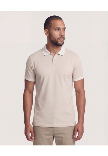 Polo  Para Hombre Cuello Tejido Sin Bolsillo Color Avena Marca Ostu #60110875