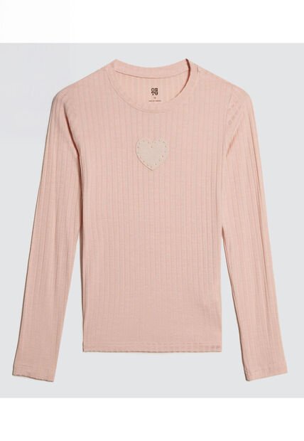 Camiseta Para Niña Manga Larga Cuello Redondo Color Rosado  Marca Ostu #90090257