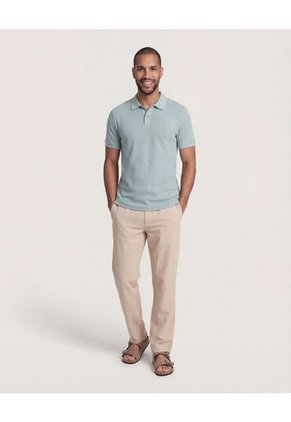 Polo  Para Hombre Cuello Tejido Sin Bolsillo Color Verde Marca Ostu #60110891