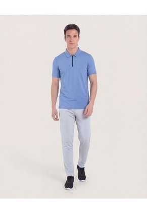 Polo Para Hombre Cuello Maquina Sin Bolsillo Color Azul Marca Ostu #60110795