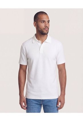 Polo Para Hombre Cuello Tejido Sin Bolsillo Color Crema Marca Ostu #60110905