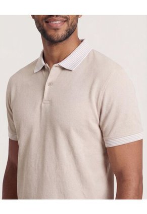 Polo  Para Hombre Cuello Tejido Sin Bolsillo Color Avena Marca Ostu #60110875