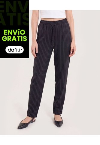 Jogger Con Bolsillos  Para Mujer Negro Ostu Ostu