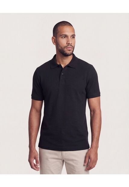 Polo  Para Hombre Cuello Tejido Sin Bolsillo Color Negro Marca Ostu #60110905