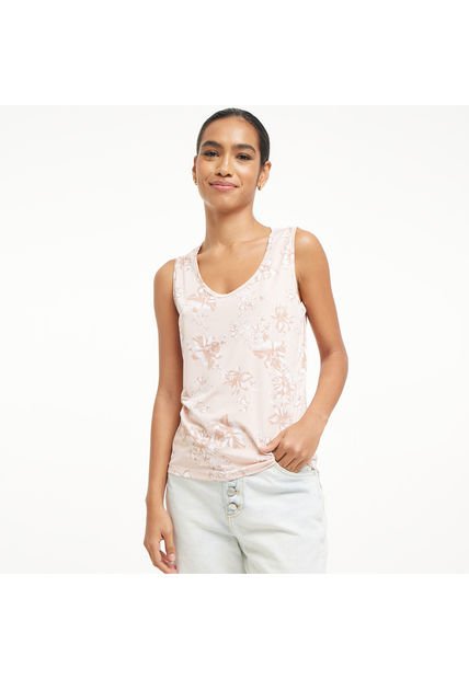 Top Para Mujer Cuello Redondo Color Rosado  Marca Ostu #40220247