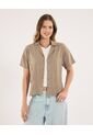 Camisa  Para Mujer Manga Corta Color Café Marca Ostu #40010313 de Ostu