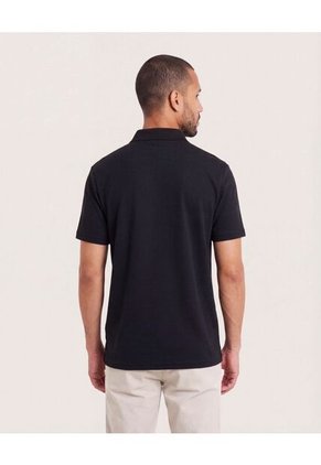 Polo Para Hombre Cuello Tejido Sin Bolsillo Color Negro Marca Ostu #60110905