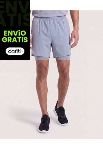 Bermuda Con Biker Interno  Para Hombre Gris Ostu Ostu