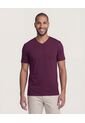 Camiseta  Para Hombre Manga Corta Cuello V Color Morado Marca Ostu #60091683 de Ostu