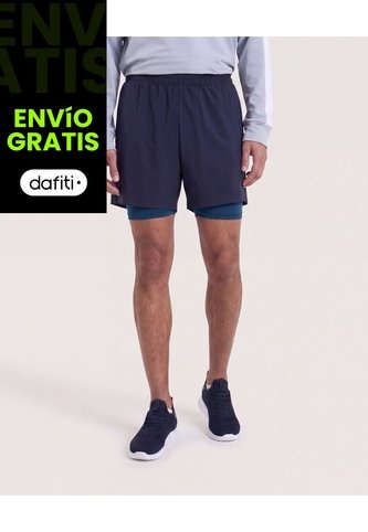 Bermuda Running Reflectiva  Para Hombre Azul Ostu Ostu