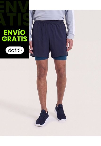Bermuda Running Reflectiva  Para Hombre Azul Ostu