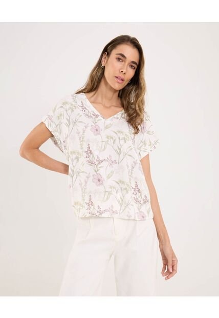 Blusa Para Mujer Manga Corta Color Lila  Marca Ostu #40121126