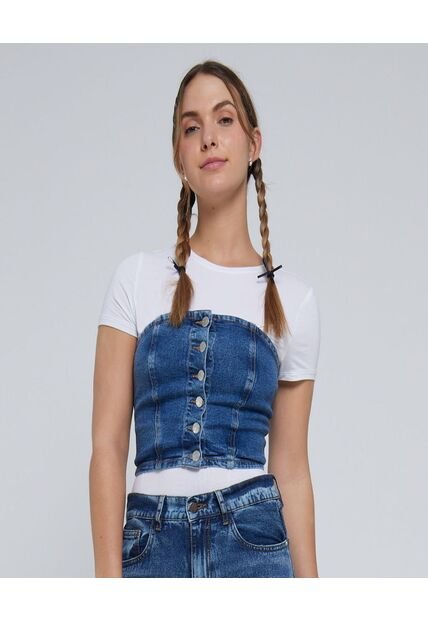 Blusa Para Mujer Manga Sisa Color Azul Medio Marca Ostu #40121029