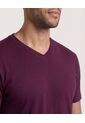 Camiseta  Para Hombre Manga Corta Cuello V Color Morado Marca Ostu #60091683 de Ostu