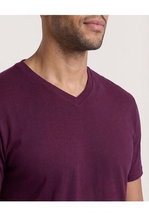 Camiseta  Para Hombre Manga Corta Cuello V Color Morado Marca Ostu #60091683